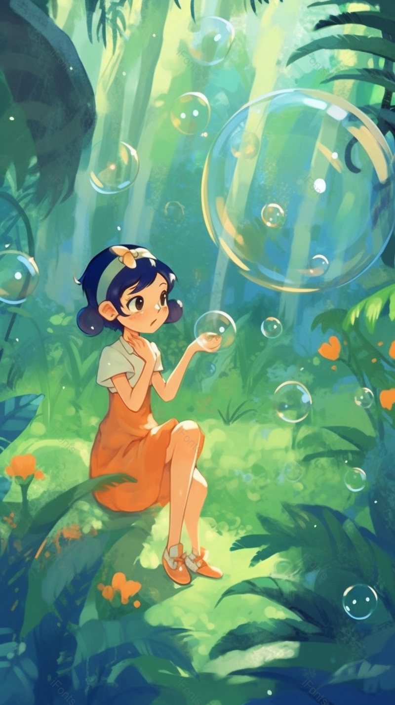唯美动漫儿童节六一春游游玩探险橙色衣服插画,插画/手绘图,插画/手绘图库,插画/手绘图下载,插画/手绘